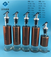 300ml电镀玫瑰金鸭嘴玻璃油瓶